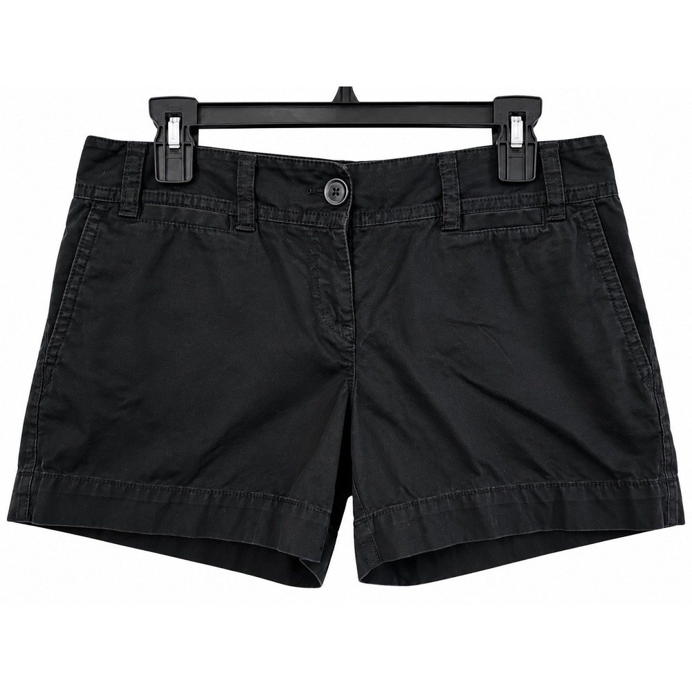 Ann Taylor LOFT Original Black Chino Shorts Womens Size 0 Mid Rise Casual Cotton